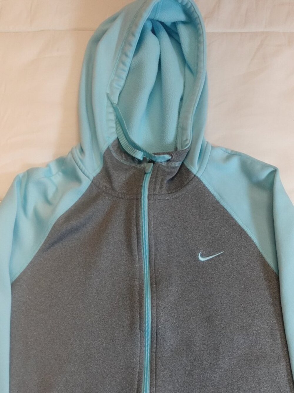 Nike Therma-FIT Gray & Blue Hooded Pullover Hoodie Women's XS